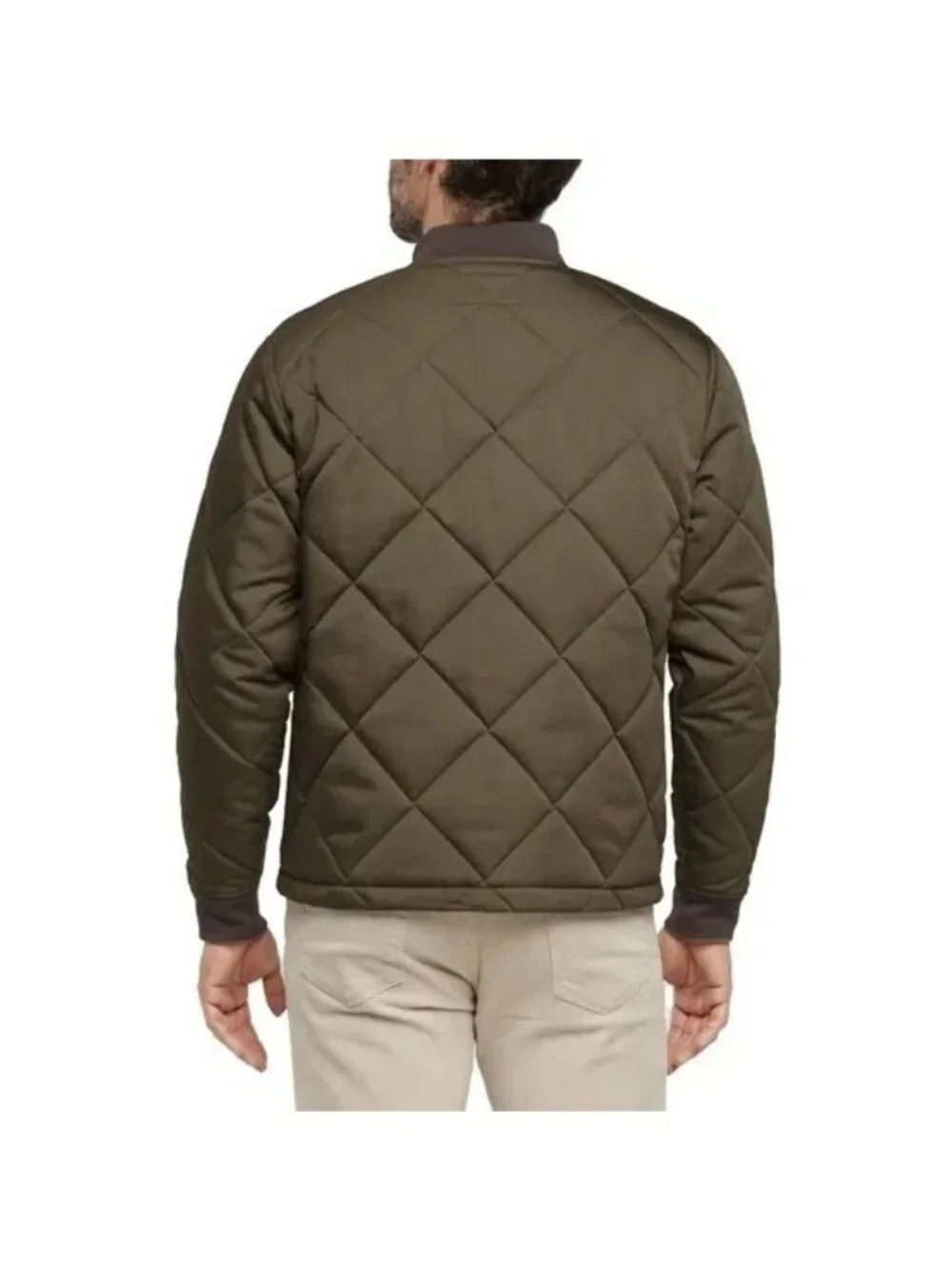 NWT Banana Republic Men's M Quilted Bomber Jacket Olive Green Polyester